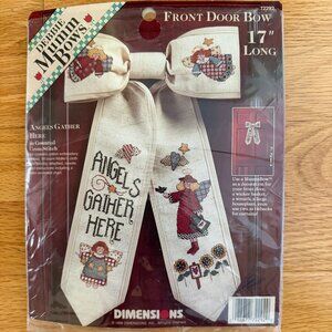 Dimensions 72292 Debbie Mumm Angels Gather Here Front Door Bow Cross Stitch Kit